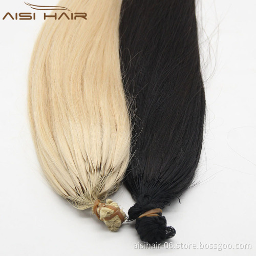 Aisi Hair  Indian Hair 100% Pure Hand Knitting Wholesale Price Invisible  Line in Hair Extensions